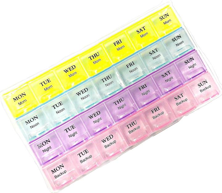 Produktbild Cbx Tablettenbox 7 Tage, Pillendose für eine Woche, Tablettenorganizer mit 28 Fächern