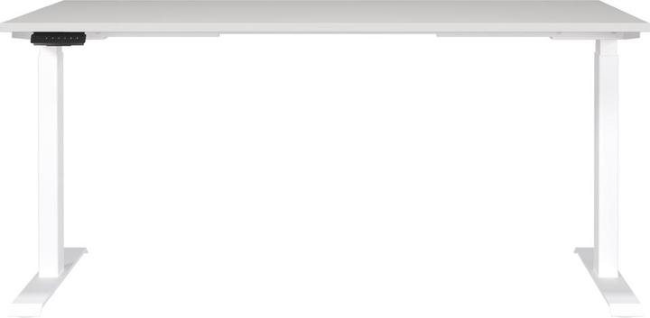 Produktbild Germania JET höhenverstellbarer Schreibtisch lichtgrau rechteckig, T-Fuss-Gestell weiss 160,0 x 80,0 c (160 x 72 cm)