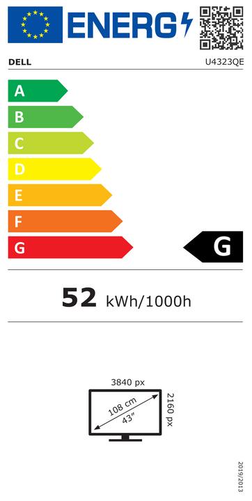 Energy Label Dell UltraSharp U4323QE (3840 x 2160 Pixels, 43")