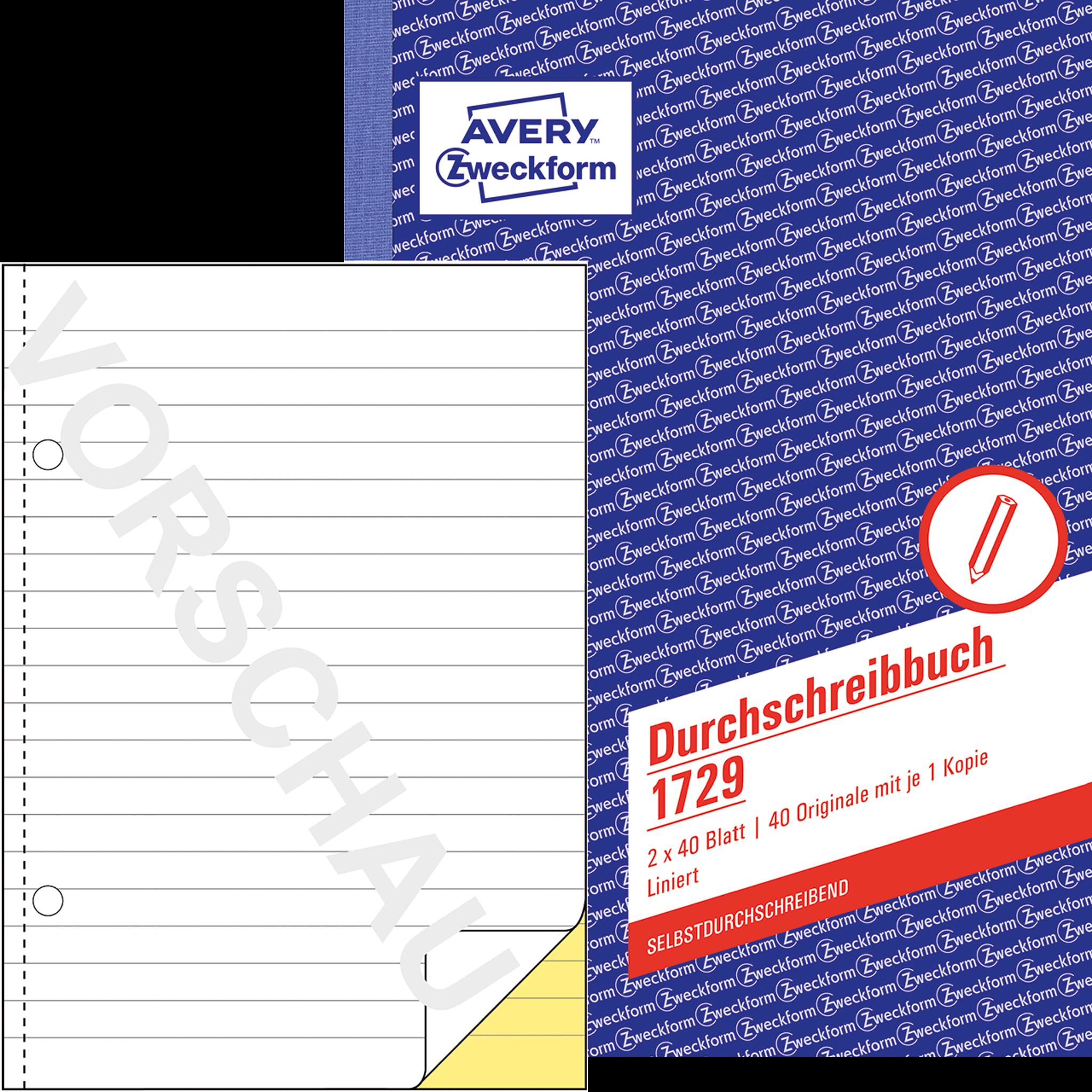 Avery, Formular, Durchschreibbuch (40 x)