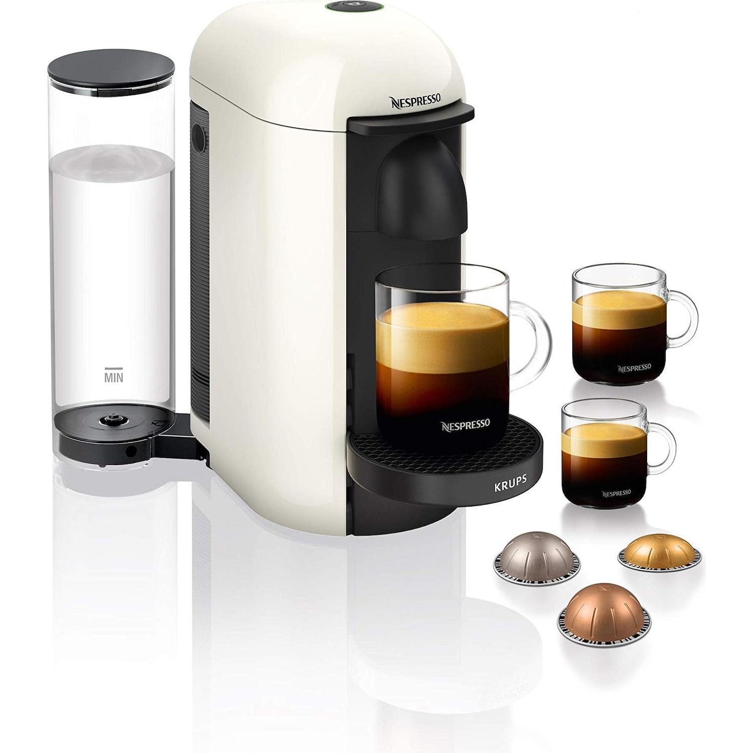 Krups Nespresso Vertuo Plus, Kapselmaschine, Weiss