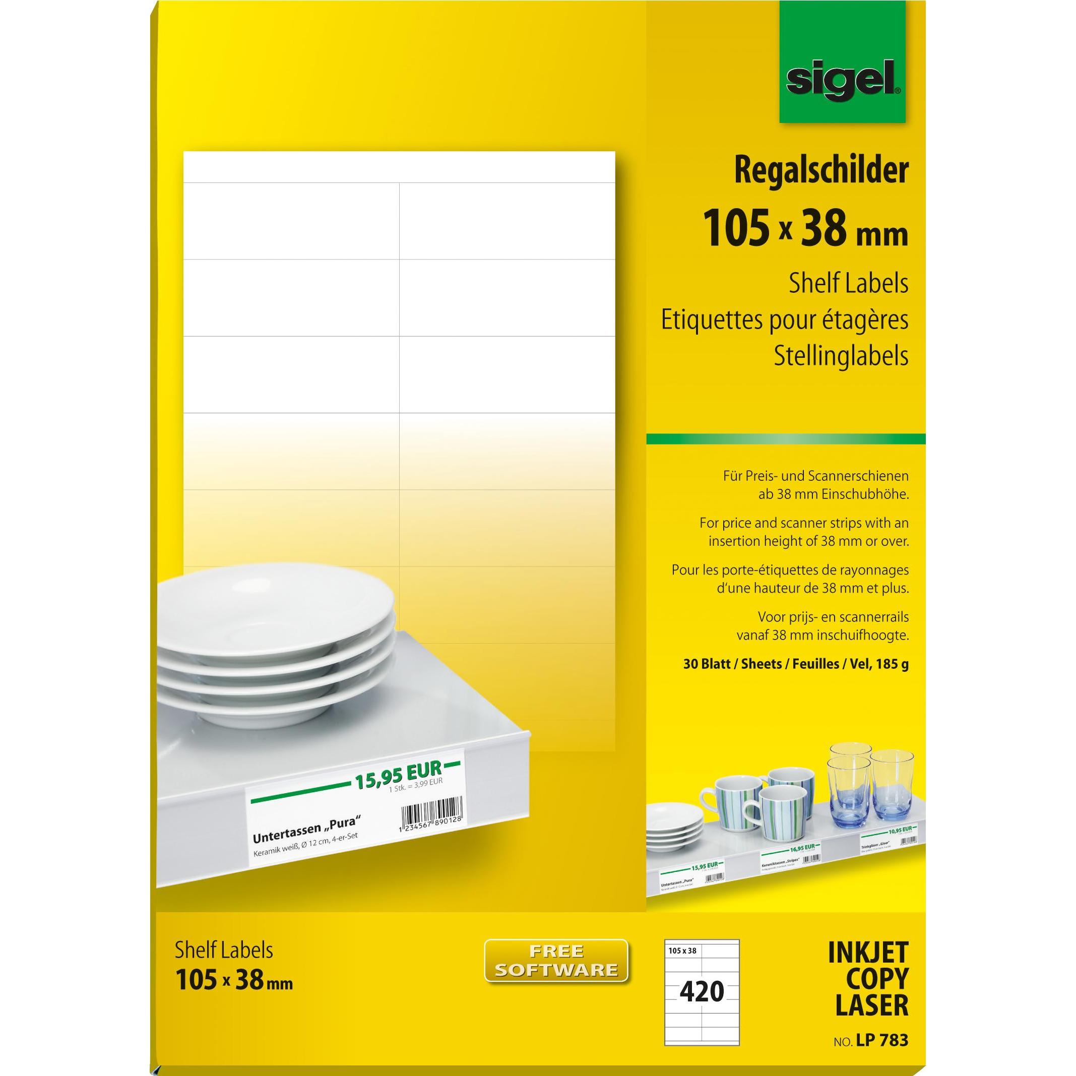 Sigel, Etiketten, Regalschilder