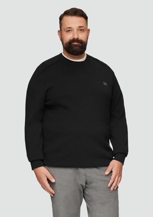 Produktbild S.Oliver Strickpullover Strickpullover mit Nahtdetails und Logo (XXL)