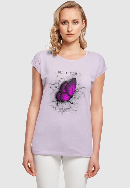 Actual product image Merchcode Ladies Butterflies Extended Shoulder Tee - 112637 (3XL)