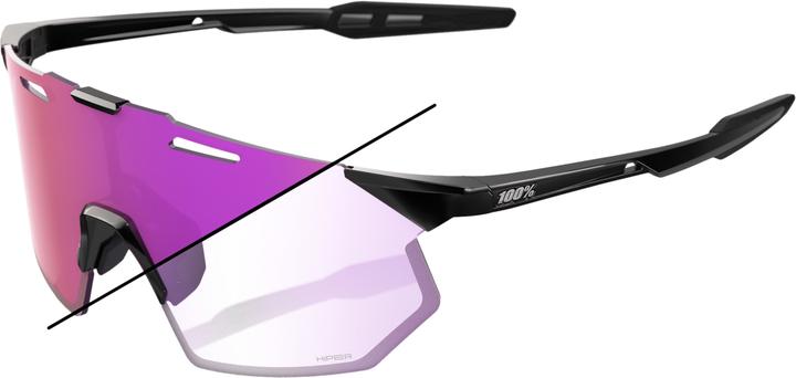 100% Hypercraft SQ (Gloss Black, Photochromic Purple Mirro)