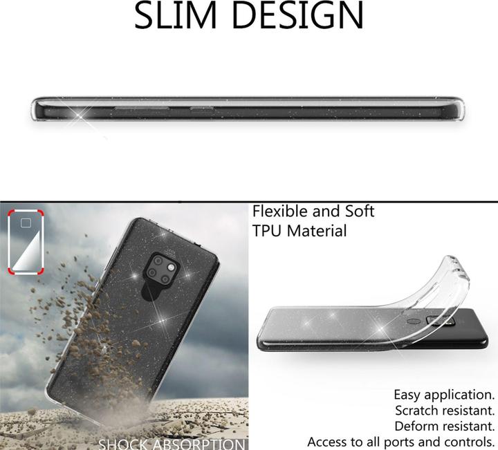 Actual product image Nalia Clear glitter silicone cover (Mate 20)