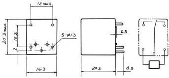 Produktbild Velleman MINIATUR-RELAIS 15A/28VDC-125VAC 7A/220VAC 1 x Wechsler 6Vdc