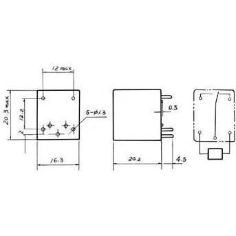 Thumbnail - Velleman MINIATUR-RELAIS 15A/28VDC-125VAC 7A/220VAC 1 x Wechsler 6Vdc, Relais