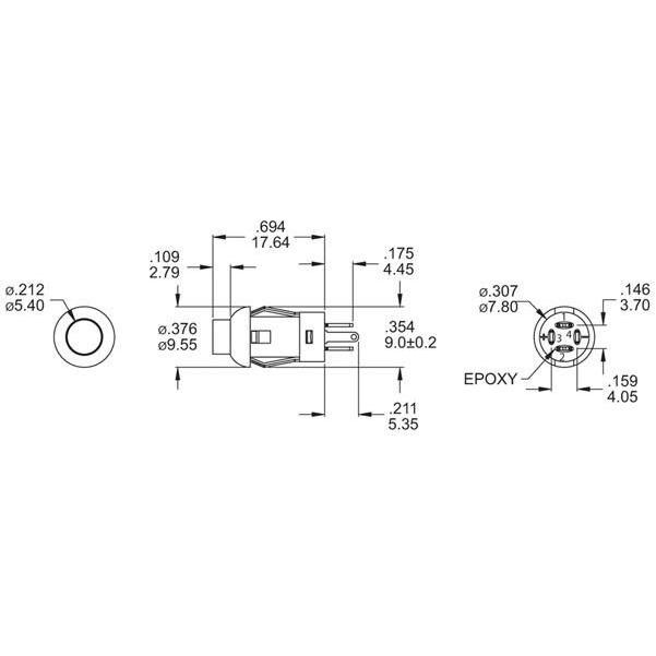 Thumbnail - Auction MINI-DRUCKTASTER - RUND - SPST AUS-(EIN) - 1P - MIT KABELN - GRÜNE LED, Taster + Schalter, Grün
