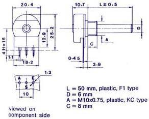 Actual product image OMEG Potmeter Mono Lin 1m