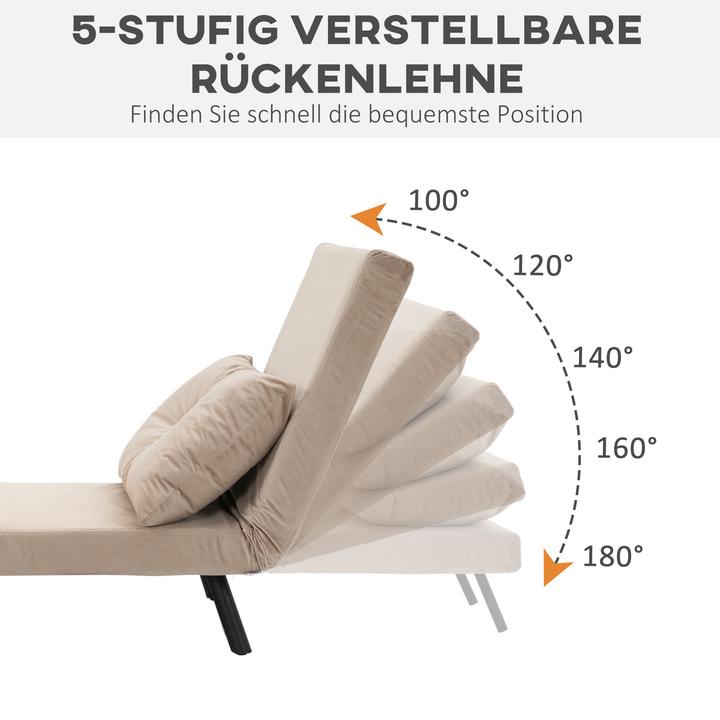 Immagine prodotto Homcom Schlafsofa Stahl, Polyester Beige