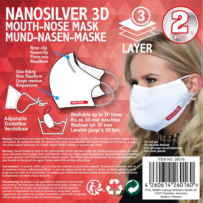 Thumbnail - Hanvico, Mundschutz, Face mask nano 2pcs 3-layer (2 x)