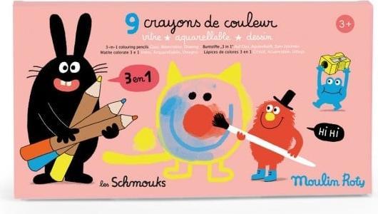 Produktbild Moulin Roty 9 Farbstifte 3 in 1 (9x)