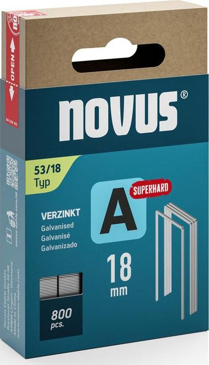 Produktbild Novus Feindrahtklammern A 53 18mm Super Hard