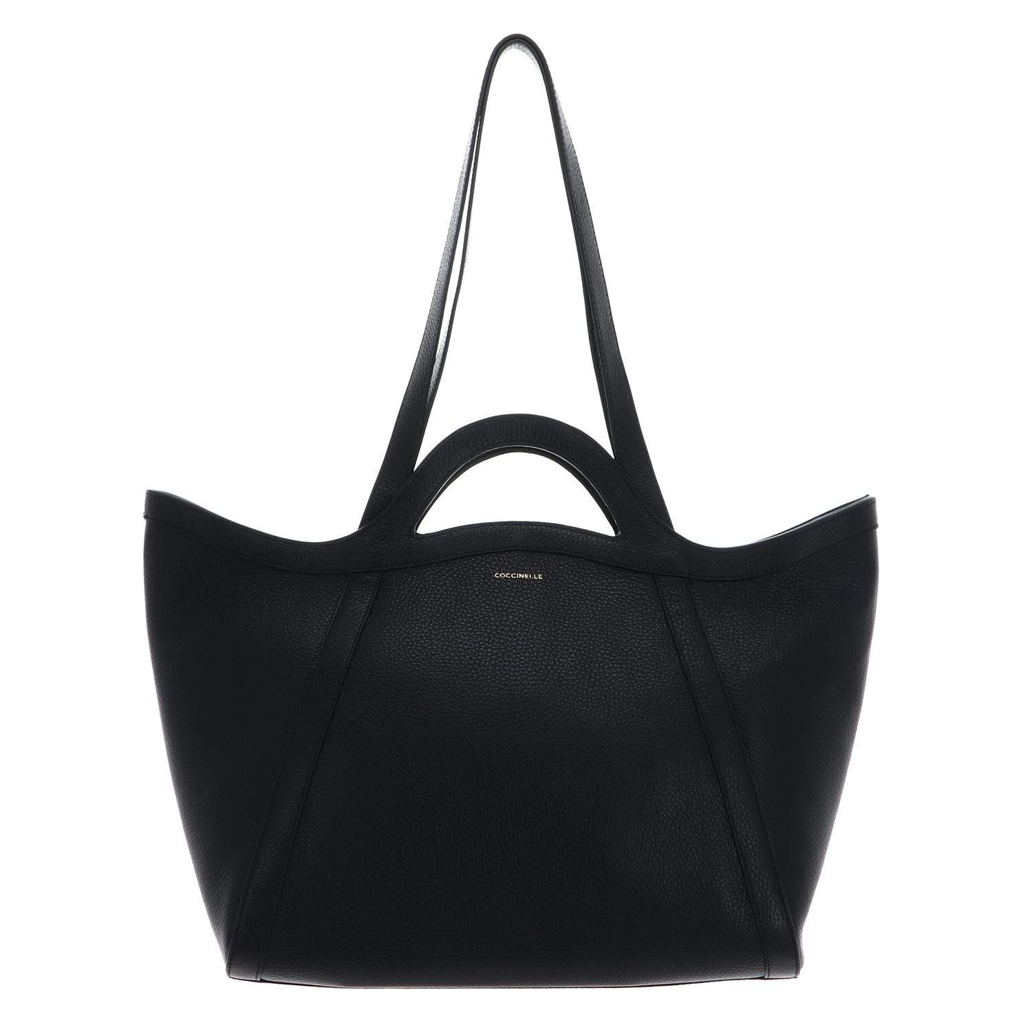 Coccinelle, Damen, Tasche, Amalia Grained Leather Shopper, Schwarz
