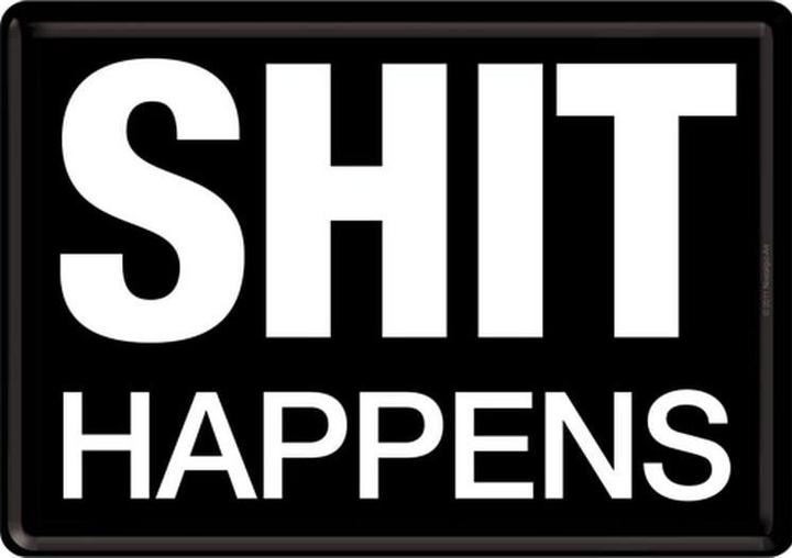 Produktbild Nostalgic-Art Merchandising Blechpostkarten. Achtung / Shit Happens (1 Stk.)