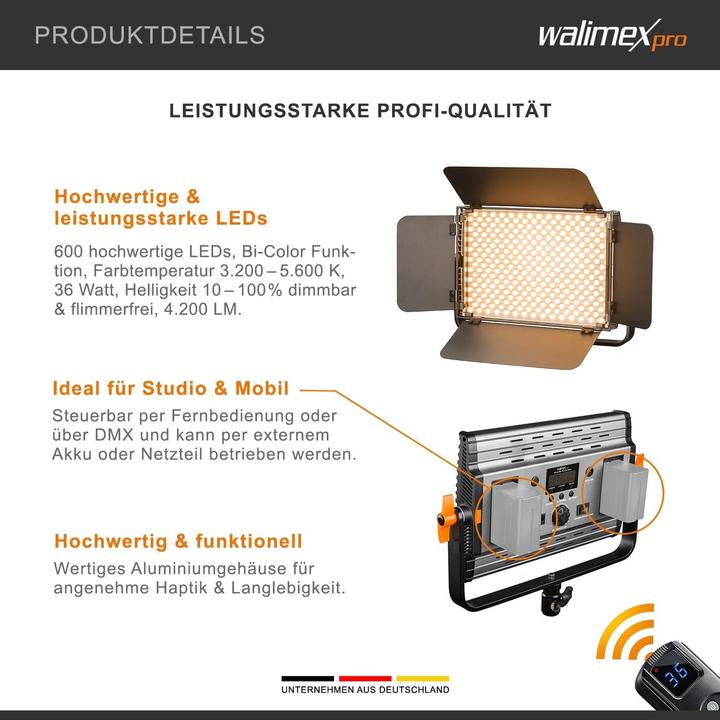 Actual product image Walimex Niova 600 Plus (Studio light, Surface luminaire, Video light)
