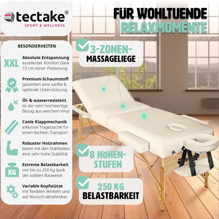 Actual product image tectake 3 zones massage couch