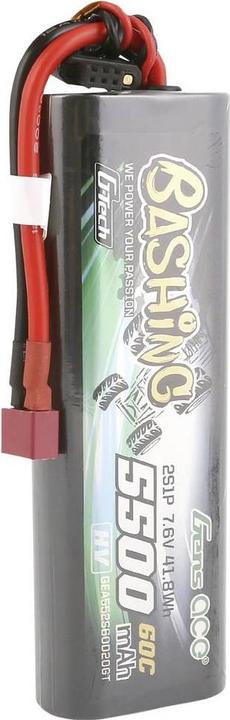 Immagine prodotto Gens Ace Batteria 5500mAh 7.6V 60C 2S1P HV con spina a T (7.60 V, 5500 mAh)