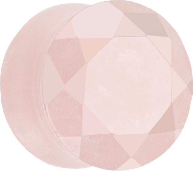 Image du produit Star Piercing Flared Plug facetté en pierre de quartz rose (sans laiton, Minéral)