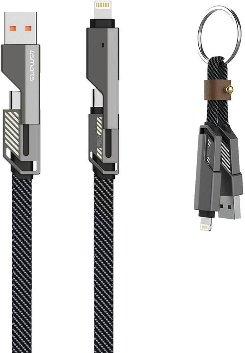 Actual product image 4smarts USB-C Kabel ComboCord und Keyring Kabel (1.50 m, USB 2.0, 240 W)