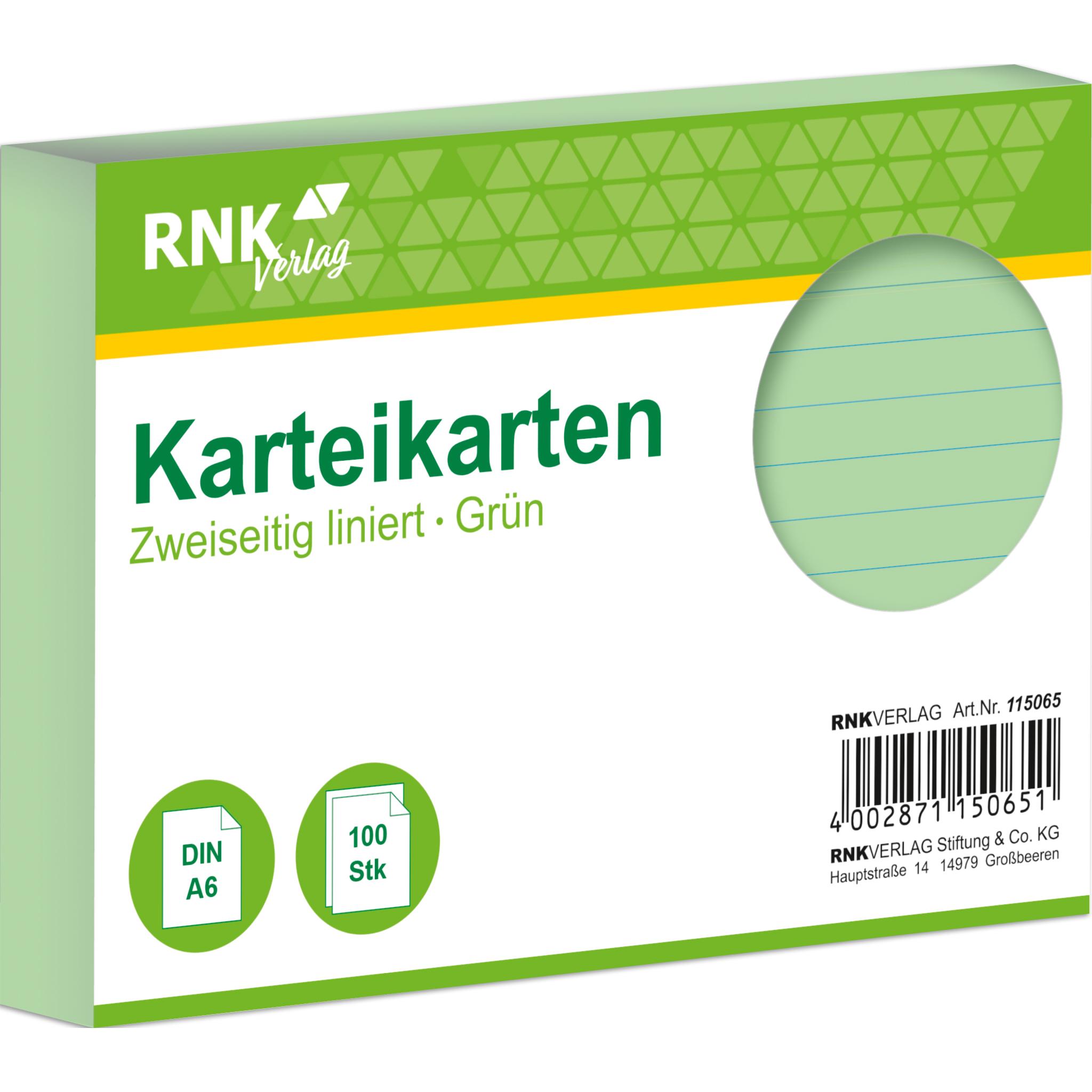 Thumbnail - Rnk, Karteikarten, Karteikarten liniert A6 (A6, 205 g/m², 100 x)