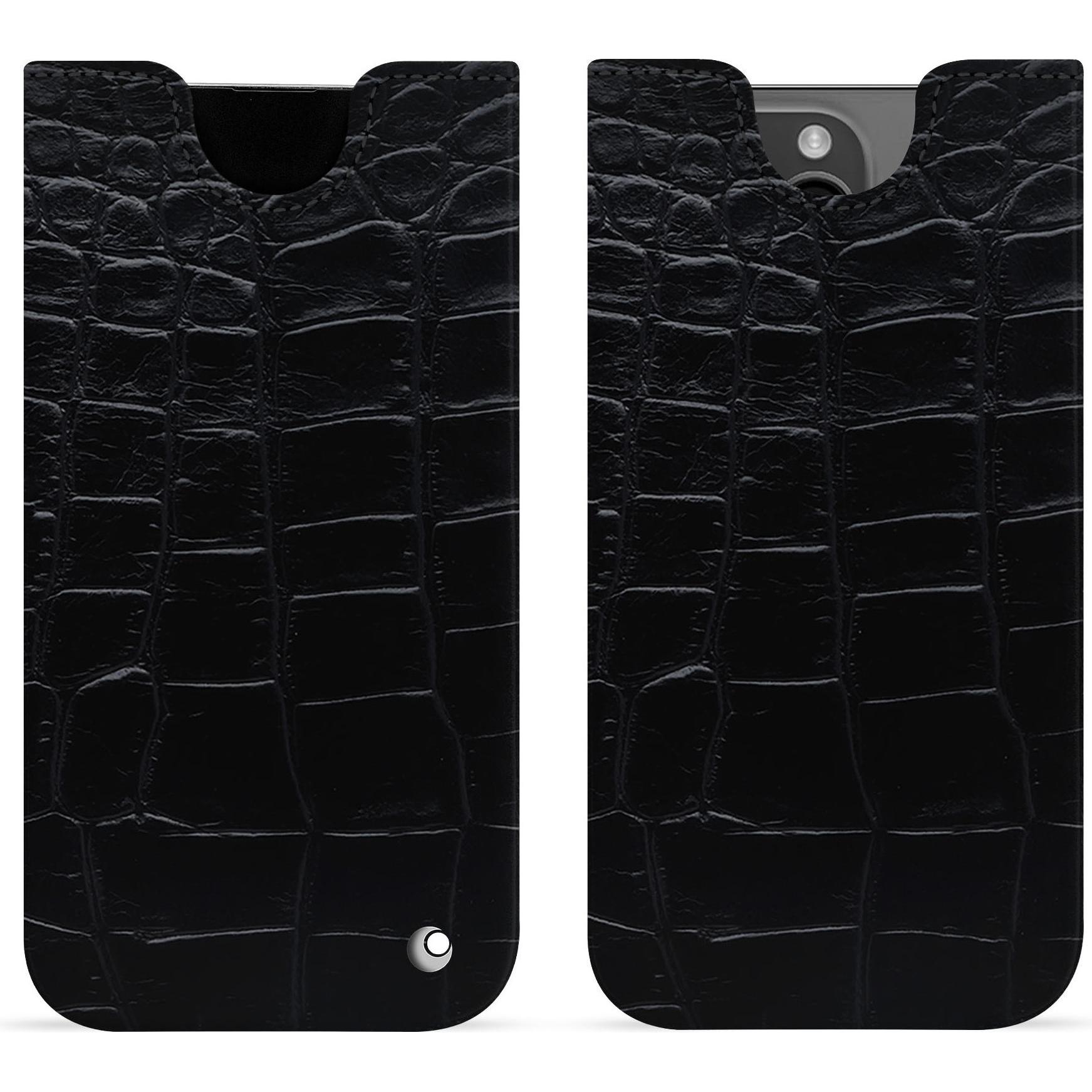 Noreve Lederschutzhülle (Apple iPhone 15 Pro Max), Smartphone Hülle, Schwarz