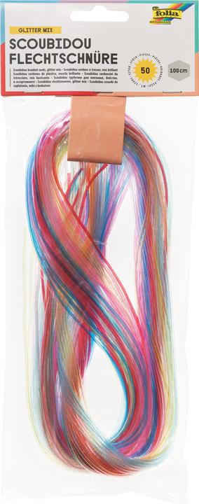 Actual product image Folia Scoubidou braided cord "Glitter Mix", length: 1 m