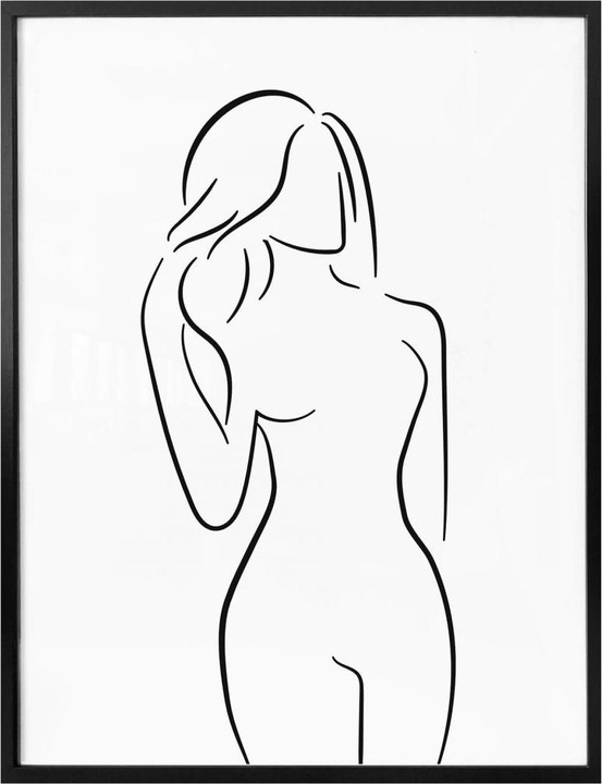 Produktbild Trenddeko Lineart - Weibliche Kurven (40 x 50 cm)
