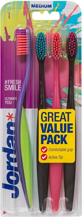 Actual product image Orkla Jordan Toothbrush Ultimate You medium - Mix Colours 1p.-4pcs (Medium, 4 x)