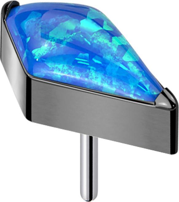 Immagine prodotto Star Piercing Threadless Diamant schwarz mit Opal blau (senza ottone, Titanio)