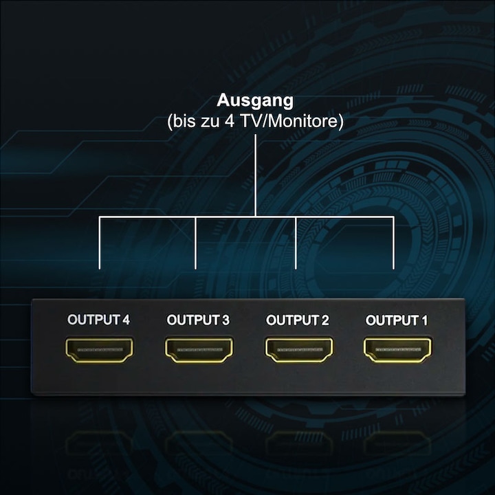Produktbild Hermex HDMI Splitter HDMI-Splitter-Box HDMI Verteiler HDMI-Signal-Splitter