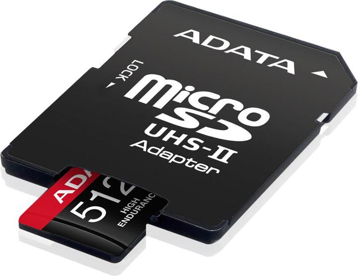 Actual product image Adata High Endurance 512 GB microSDXC (UHS-I U3, Class 10, V30, A2) (512 GB, microSDXC, U3, UHS-I)