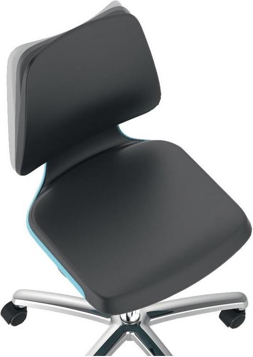 Produktbild Bimos Arbeitsdrehstuhl Labsit Rollen Sitzschale blau Supertec-Gewebe schwarz 450-650 mm