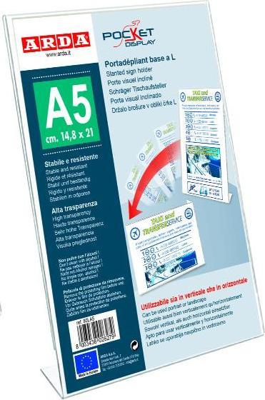 Arda Tischaufsteller mit L-Fuss A5