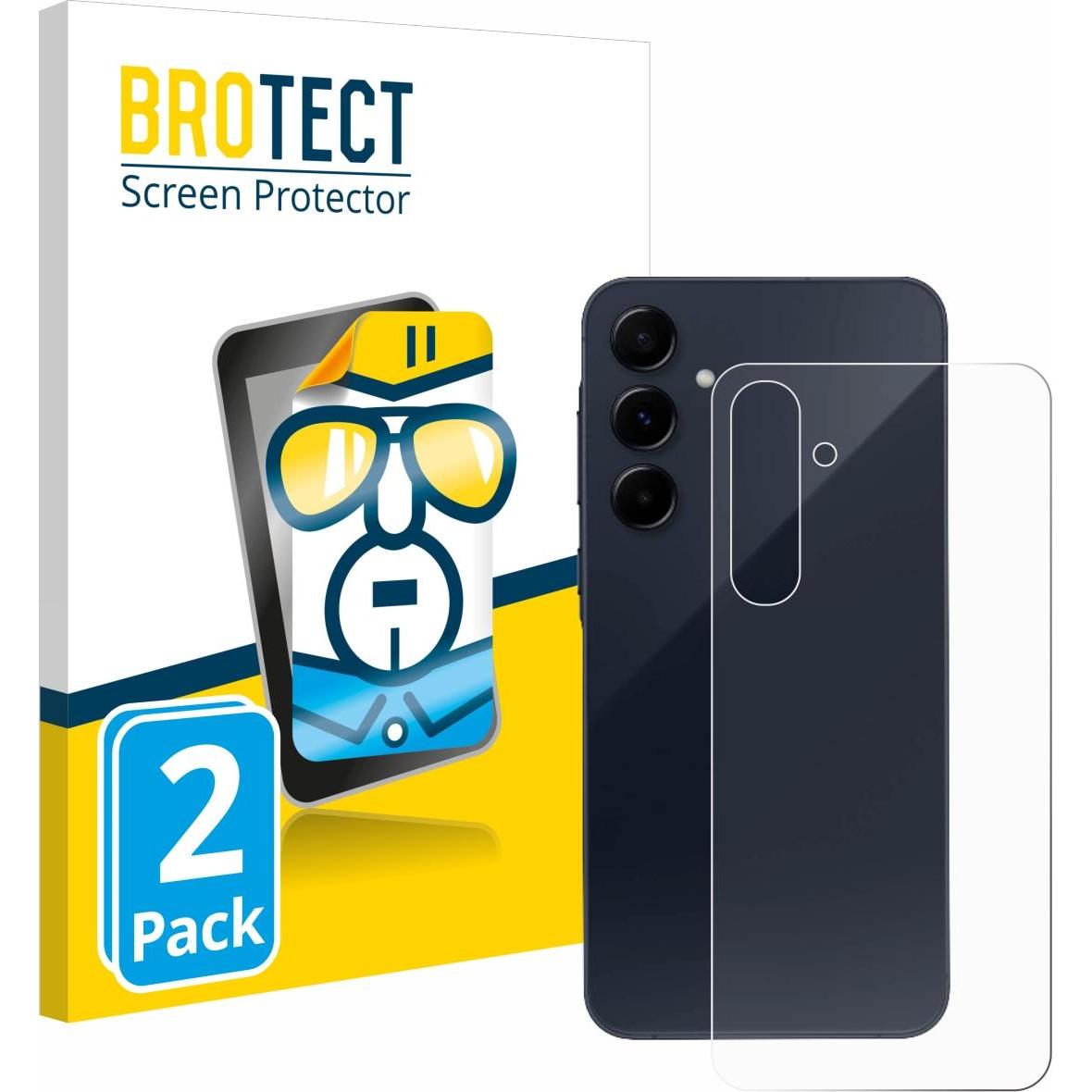 BROTECT Schutzfolie Displayschutz Displayschutzfolie Folie Klar Transparent (2 Stück, Samsung Galaxy A55), Smartphone Sc...