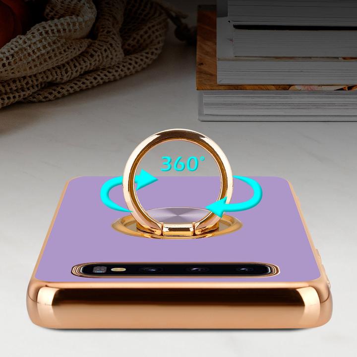 Produktbild Cadorabo Hülle für Samsung Galaxy S10 PLUS im TPU mit Kameraschutz und Ring LM089 Style (Samsung Galaxy S10+)