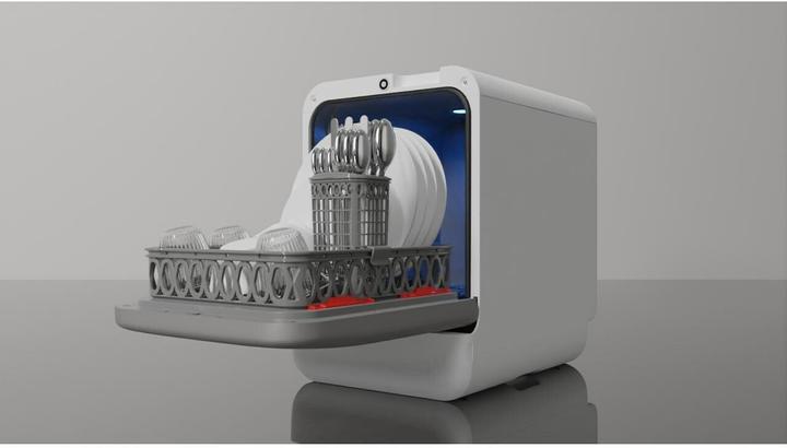 Actual product image Daan Tech Bob white/silver dishwasher