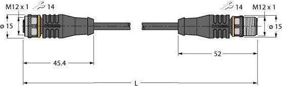 Produktbild Turck Aktuator- und Sensorleitung PUR Verbindungsleitung RKS8T-4-RSS8T/TXL (4 m)