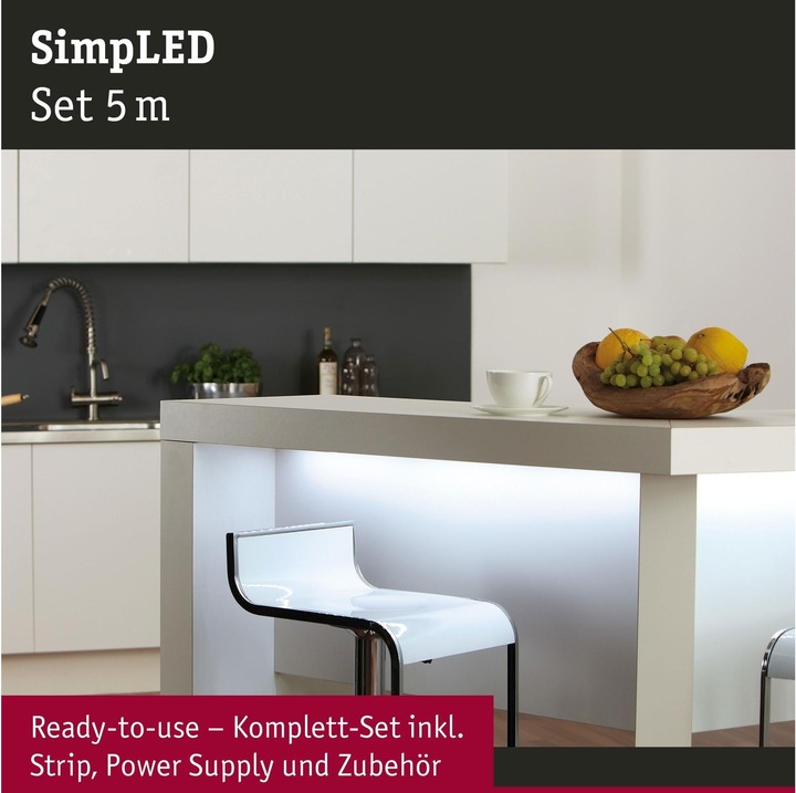 Produktbild Paulmann SimpLED Stripe Set (Kaltweiss, 500 cm, Indoor)