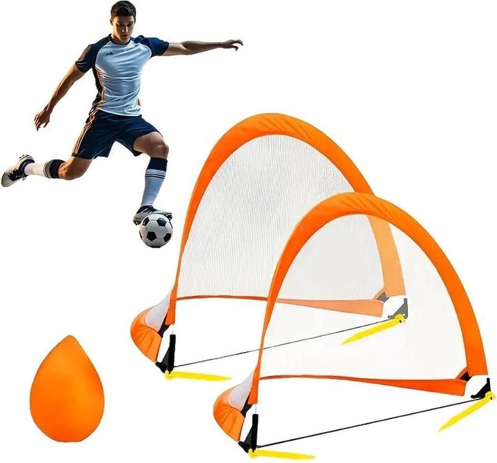 Actual product image Fun Outside 2 Stück Faltbares Fussballtor, Pop-Up Mini-Trainings-Tore