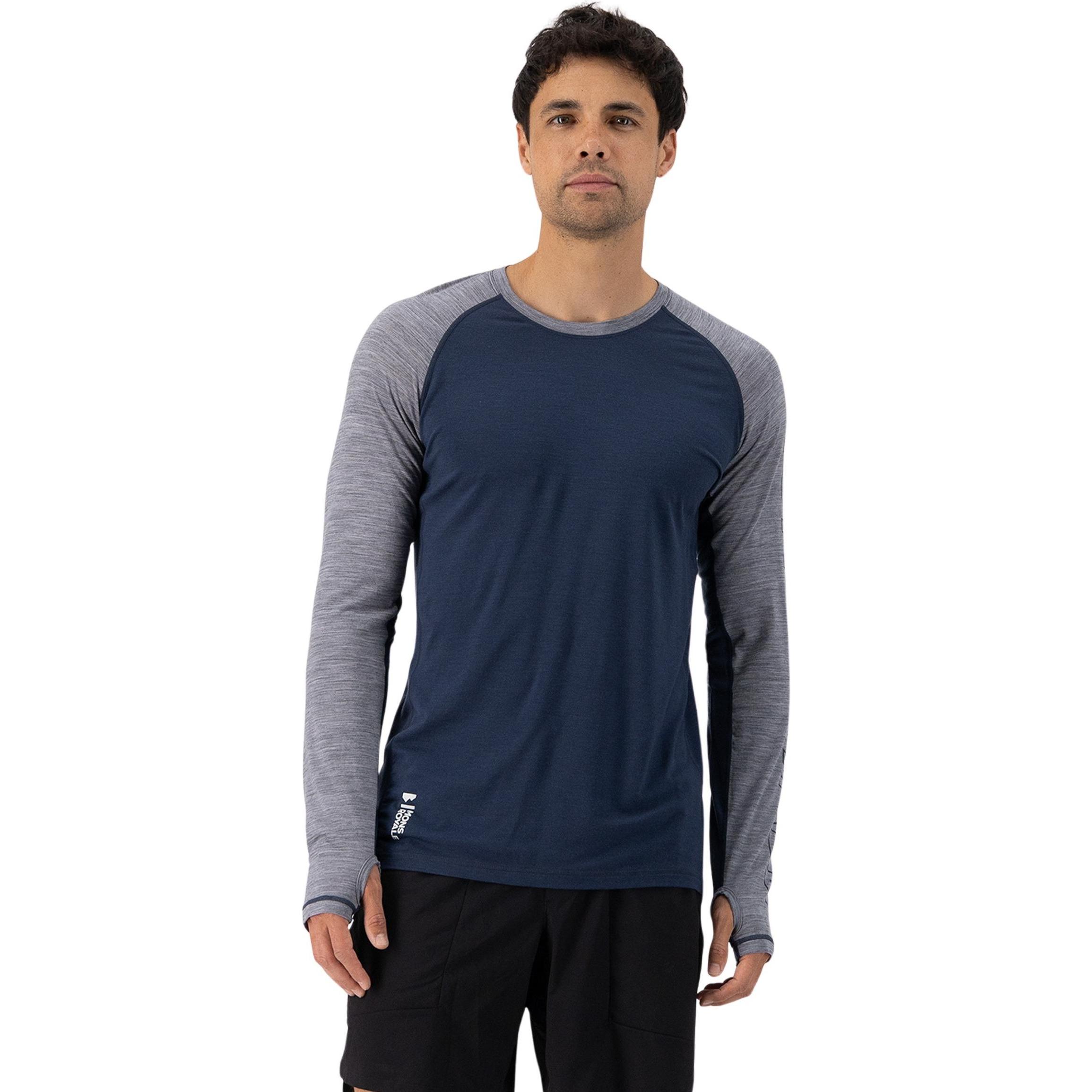 Thumbnail - Mons Royale, Herren, Funktionsshirt, Temple Tech L/S (M), Blau, M