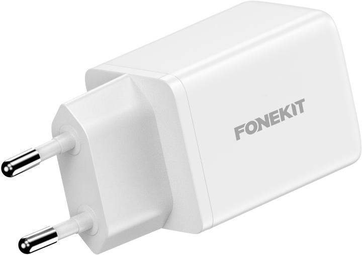 Image du produit FoneKit 48W GaN PD Wall Charger, USB-C + USB-C, white (48 W)