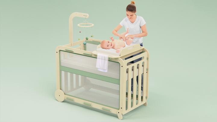 Actual product image MamaToyz Evolutionary cradle with MyCrib changing table