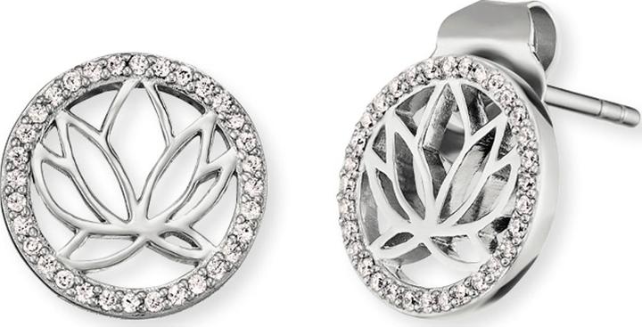 Actual product image Engelsrufer Stud Earrings Lotus (925 silver rhodium-plated)