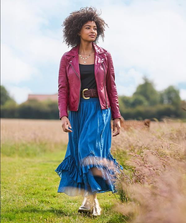 Produktbild Joe Browns Raspberry Leather Biker Jacket (40)