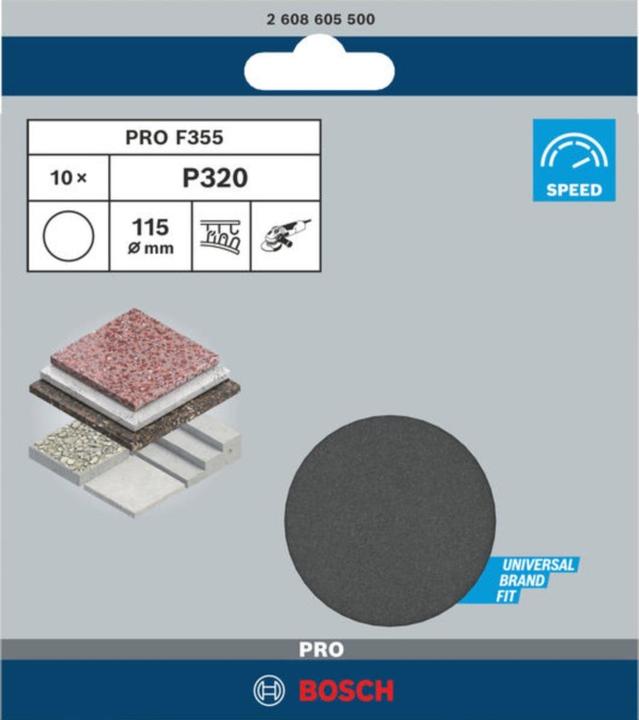 Actual product image Bosch Professional Zubehör PRO F355 sanding sheet, 115 mm, G320 (320)