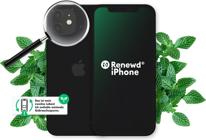 Actual product image Renewd iPhone 12 Mini (64 GB, Black, 5.40", 12 Mpx, SIM + eSIM, A / Like new)