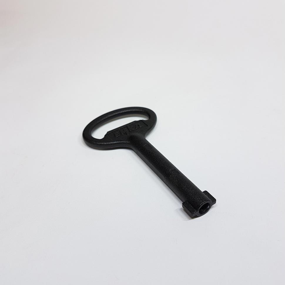 Dönges, Schraubenschlüssel, Schaltschrankschlüssel DIN 43668, Bohrung 5 MM, Doppelbart, schwarz