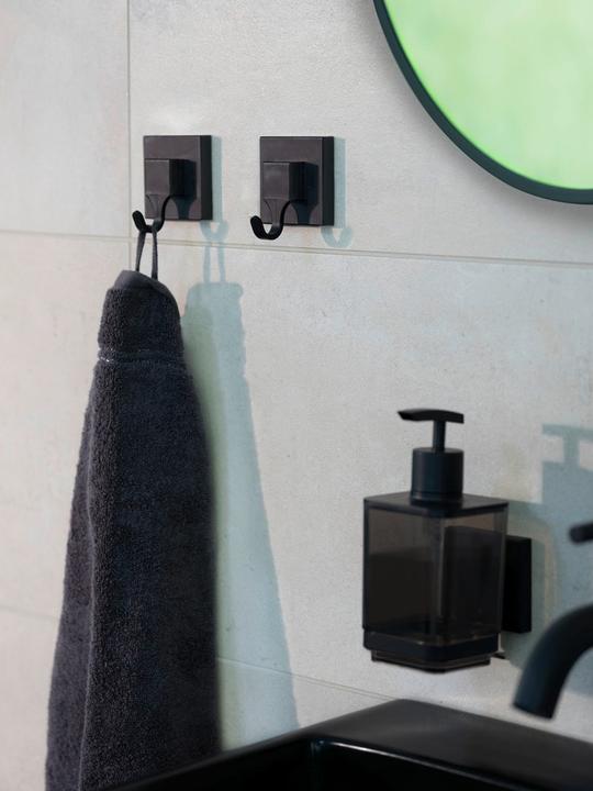 Image du produit Wenko Distributeur de savon Vacuum-Loc® Mod. Quadro Noir Fixer sans percer